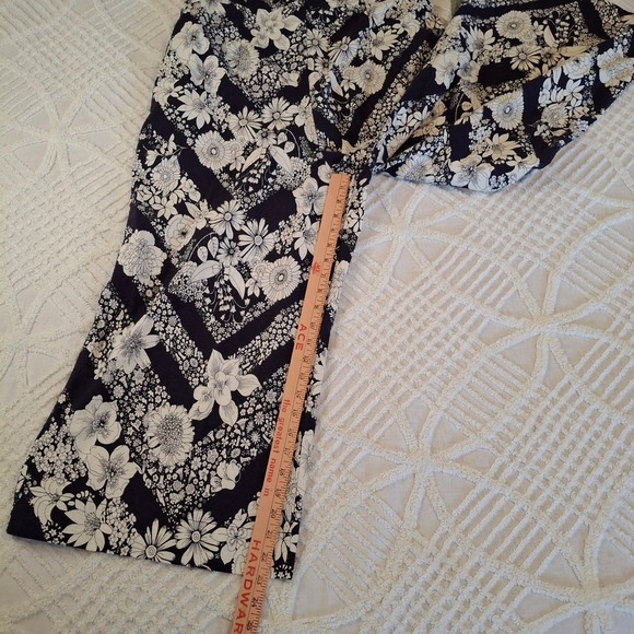 Anthropologie Maeve Blue White Floral Halter Wide Leg Jumpsuit 14 Petite NWT - Picture 5 of 13